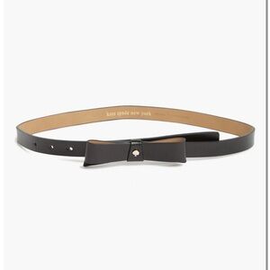 Kate Spade New York Black bow belt with spade